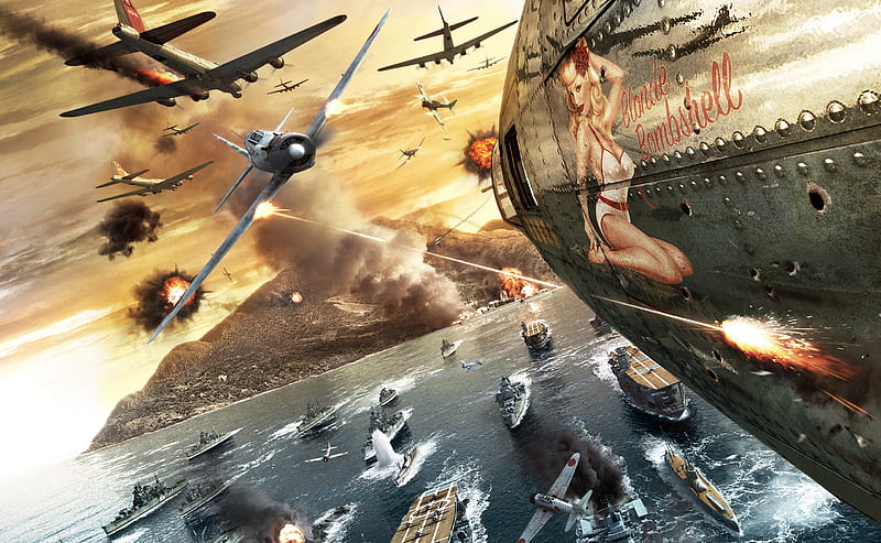 War, Bomb, Video Game, Midway, Battlestations: Midway, HD wallpaper