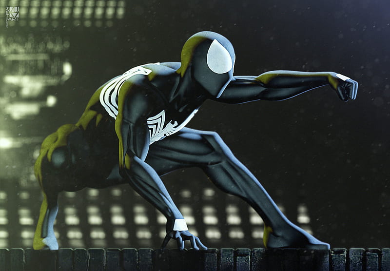 Black Spiderman Art, spiderman, artwork, artist, digital-art, superheroes, HD wallpaper