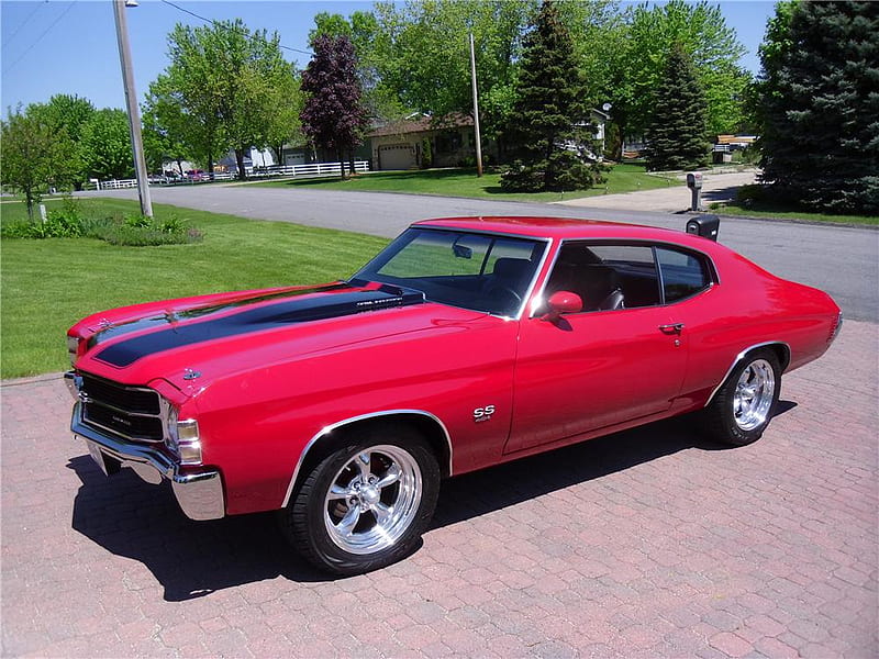 1971 Chevrolet Chevelle SS 454, red, 454, super sport, chevrolet, chevy, 1971, classic, muscle car, HD wallpaper