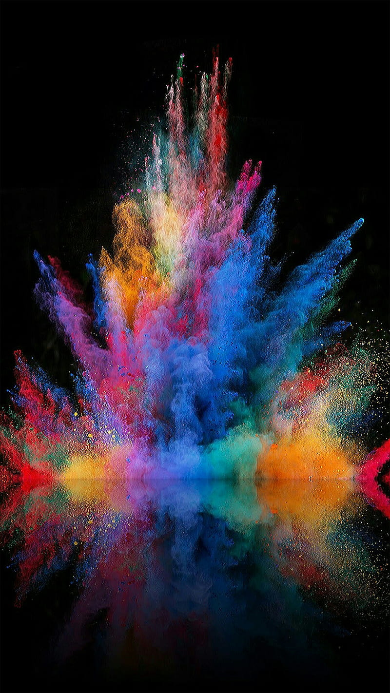 Abstract colors, color, colorful, colour, explosion, mate, paint, smoke, splash, HD phone wallpaper