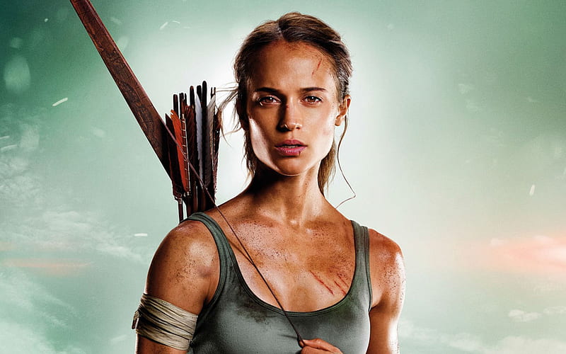 Tomb Raider, 2018, poster, new movie, Alicia Vikander, HD wallpaper