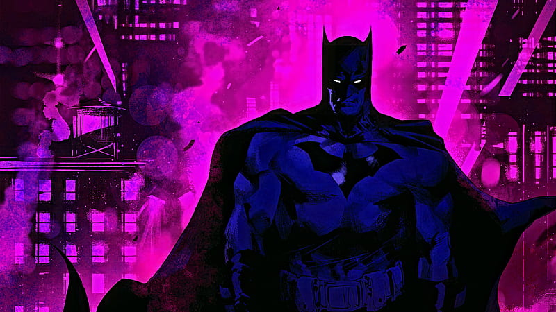 Batman Purple Theme, batman, superheroes, artwork, artist, HD wallpaper