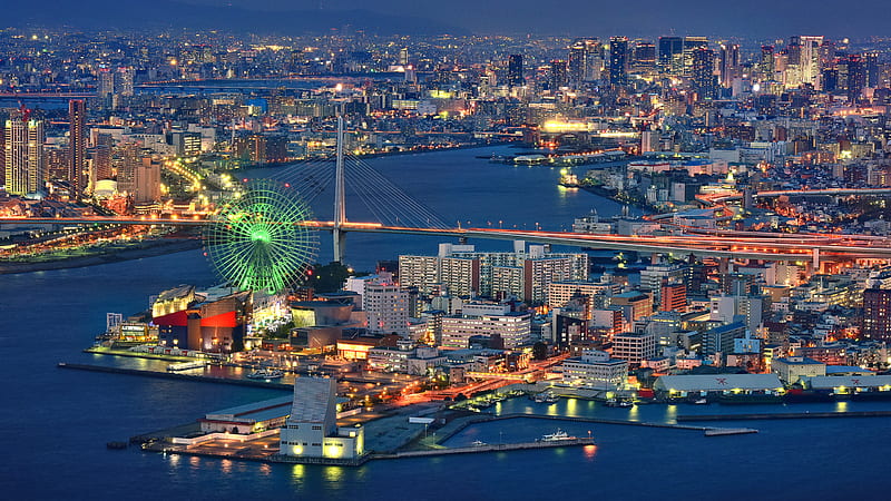 Japan Osaka Cityscape Travel, HD wallpaper