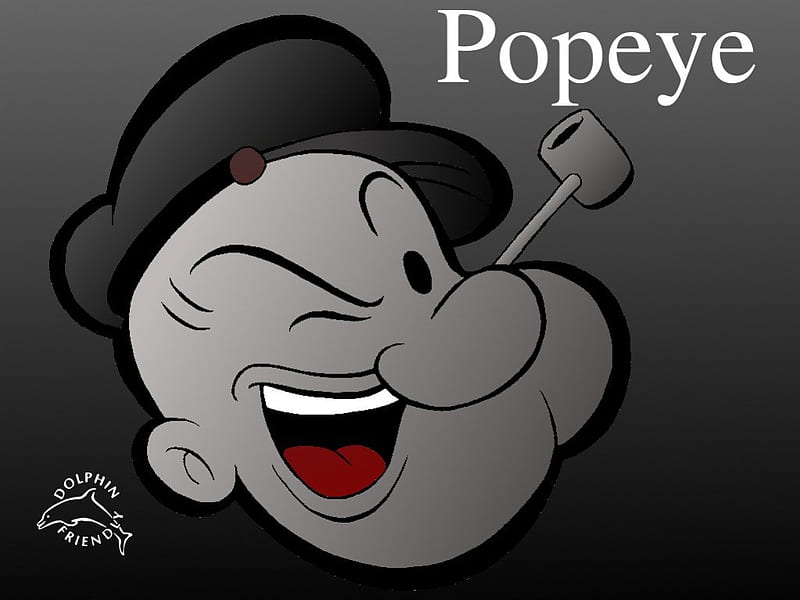 popeye cartoon black and white
