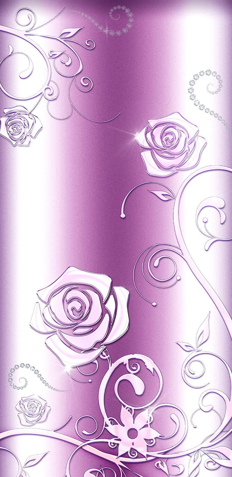 Rose N Shine, floral, flower, girly, pretty, purple, rose, shiny, sparkle, HD phone wallpaper