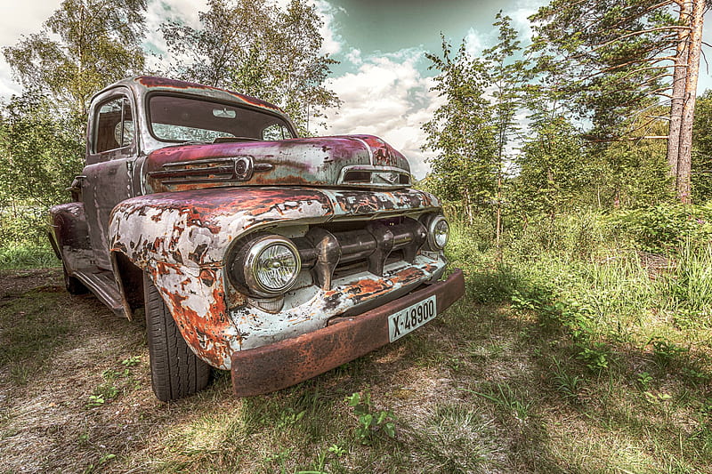 An Oldie but a Goodie, truck, rust, outdoors, ford, HD wallpaper