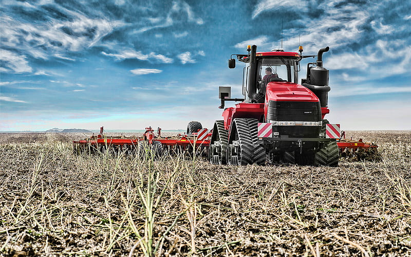Case IH Quadtrac 620 plowing field, 2019 tractors, crawler, agricultural machinery, R, agriculture, harvest, tractor in the field, Case, HD wallpaper