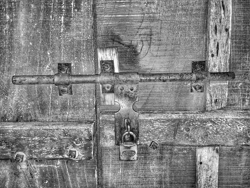 door, lock, lonely, padlock, scary, tsz, wooden, HD wallpaper