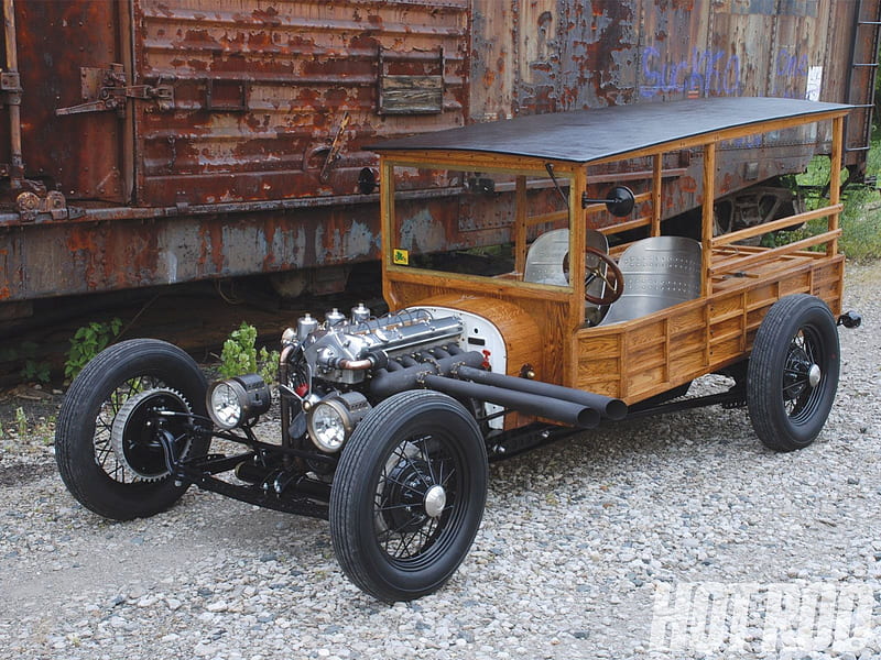 1922 Ford Depot Hack, wire wheels, custom, classic, ford, HD wallpaper