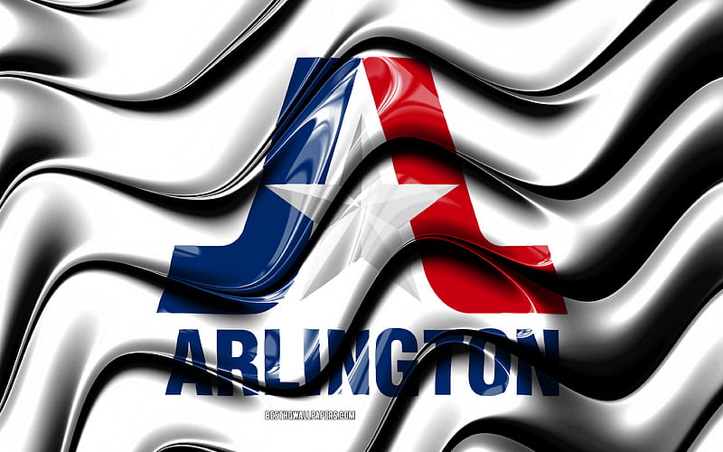 Arlington flag United States cities, Texas, 3D art, Flag of Arlington, USA, City of Arlington, american cities, Arlington 3D flag, US cities, Arlington, HD wallpaper