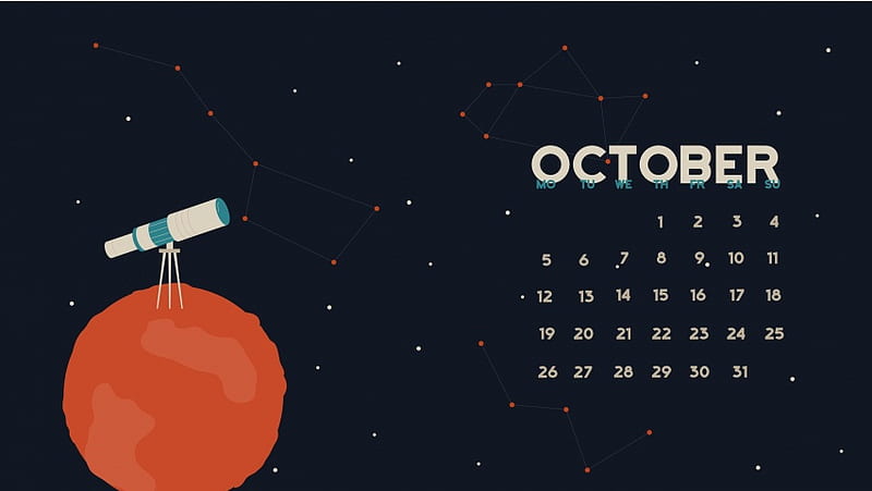 october 2019 desktop calendar wallpaper