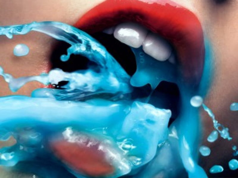 Thirst..., mouth, wet, sexy, lips, HD wallpaper