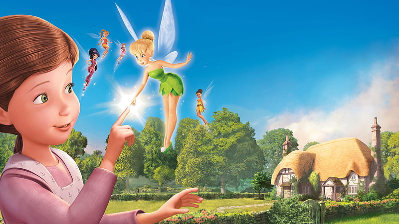 Tinker Bell and the Great Fairy Rescue (2010), fantasy, girl, movie, green, tinker bell, the great fairy rescue, blue, disney, HD wallpaper