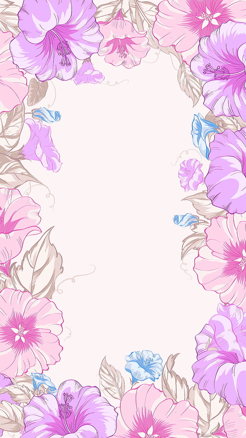 Pastel Garden, floral, flower, flowers, girly, pink, pretty, purple, HD phone wallpaper