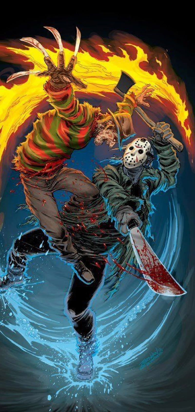 Download Freddy Vs Jason Iconic Horror Movie Wallpaper  Wallpaperscom