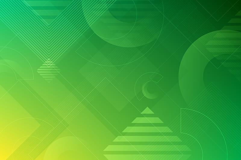 Abstract Green Shapes, HD wallpaper
