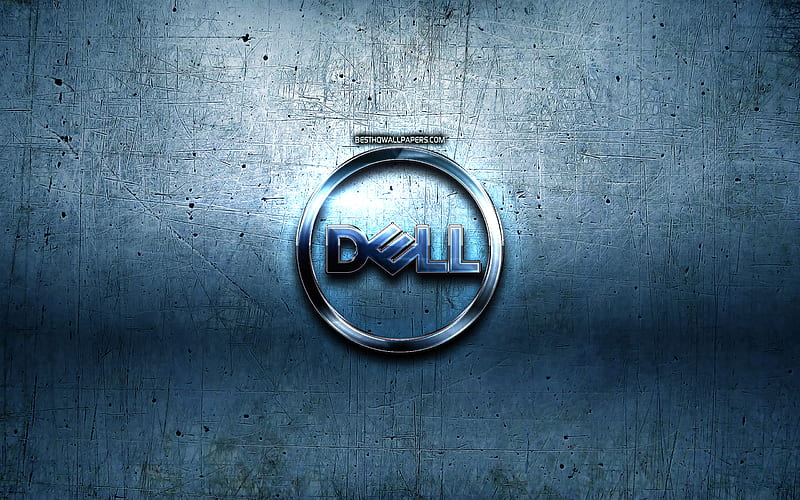 Dell logo, blue metal background, creative, Dell, brands, Dell 3D logo, artwork, Dell metal logo, HD wallpaper