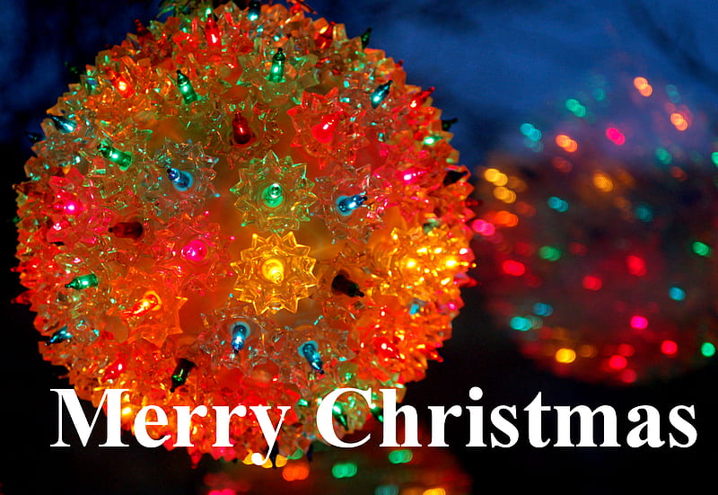 Merry Christmas, ball, holidays, 25th, christmas, lighted, december ...