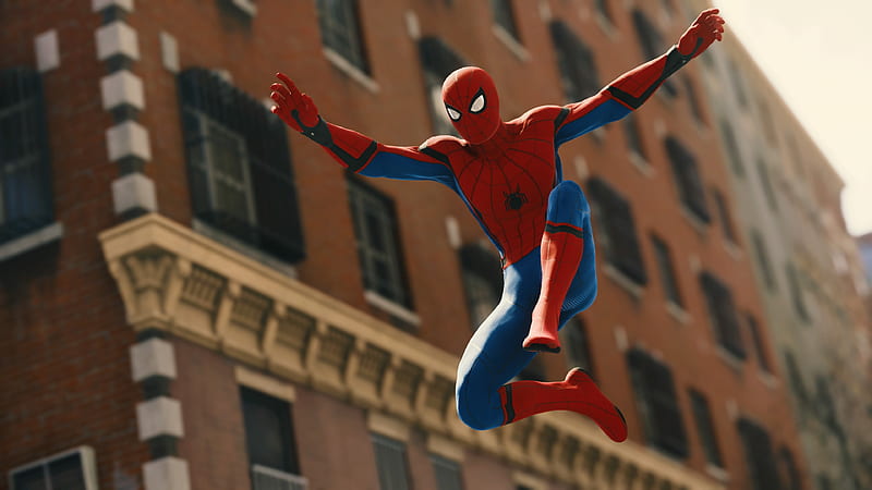 Spiderman Jumping , spiderman, superheroes, artwork, digital-art, art, HD wallpaper