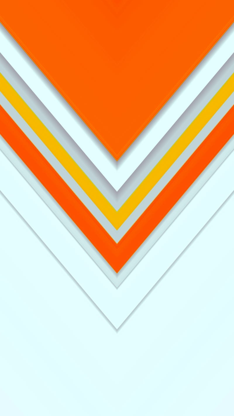 Material design 757, abstract, geometric, lines, material design, modern, orange, triangles, white, HD phone wallpaper