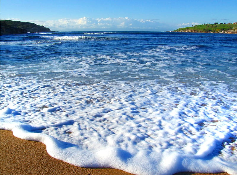 MY FAVOURITE SOUND, beach, sand, water, sky, HD wallpaper