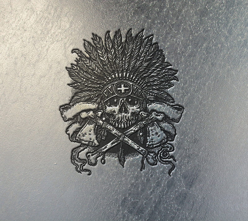 idian skull, metal, saguaro, skull, HD wallpaper