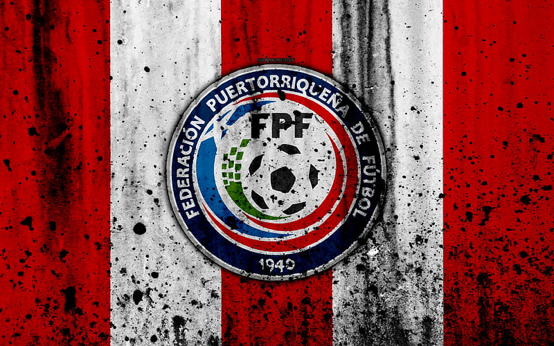 Puerto Rico national football team emblem, grunge, North America, football, stone texture, soccer, Puerto Rico, logo, North American national teams, HD wallpaper