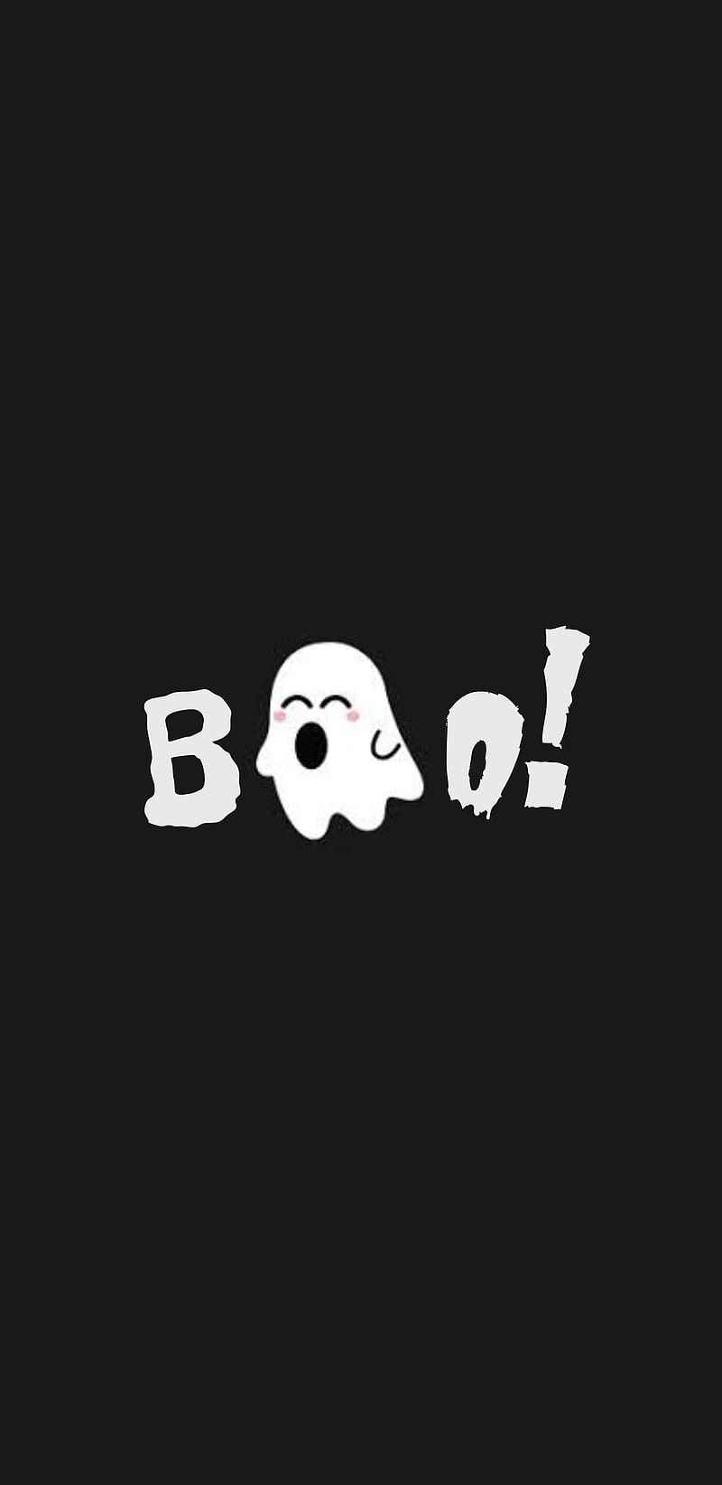 Halloween wallpaper cute ghost in black background Stock Vector  Adobe  Stock