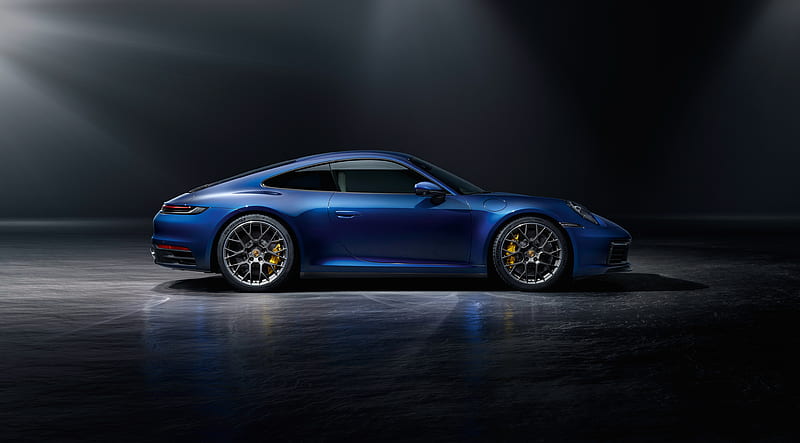 porsche 911 carrera 4s, side view, blue, supercars, Vehicle, HD wallpaper
