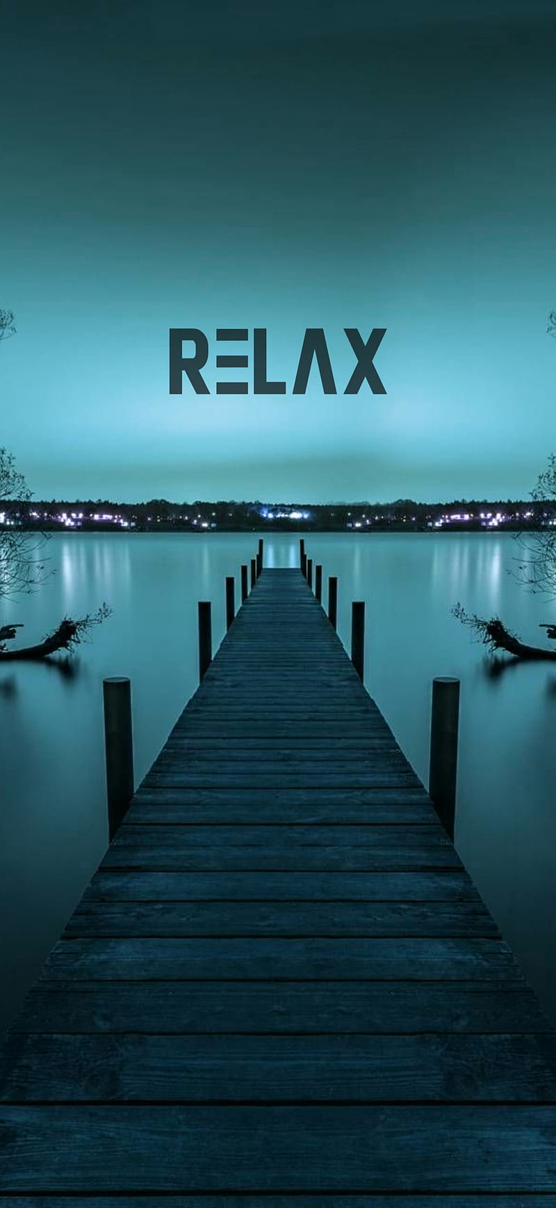 Relax, river, saying, blue, HD phone wallpaper