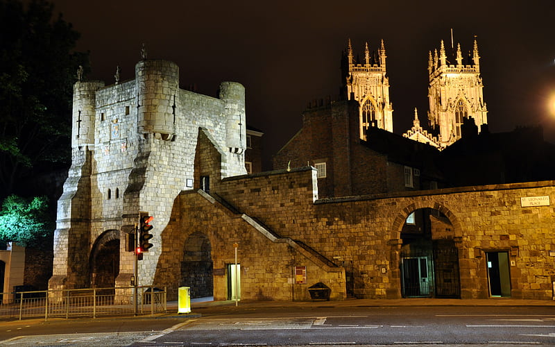 Bootham Bar, architecture, fortification, roman, medieval, towers, HD wallpaper