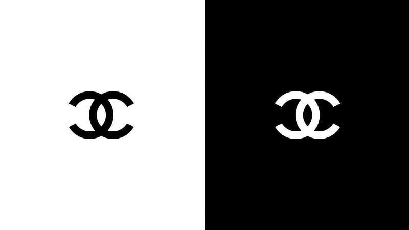 Chanel black logo, creative, metal grid background, Chanel logo, brands,  Chanel, HD wallpaper
