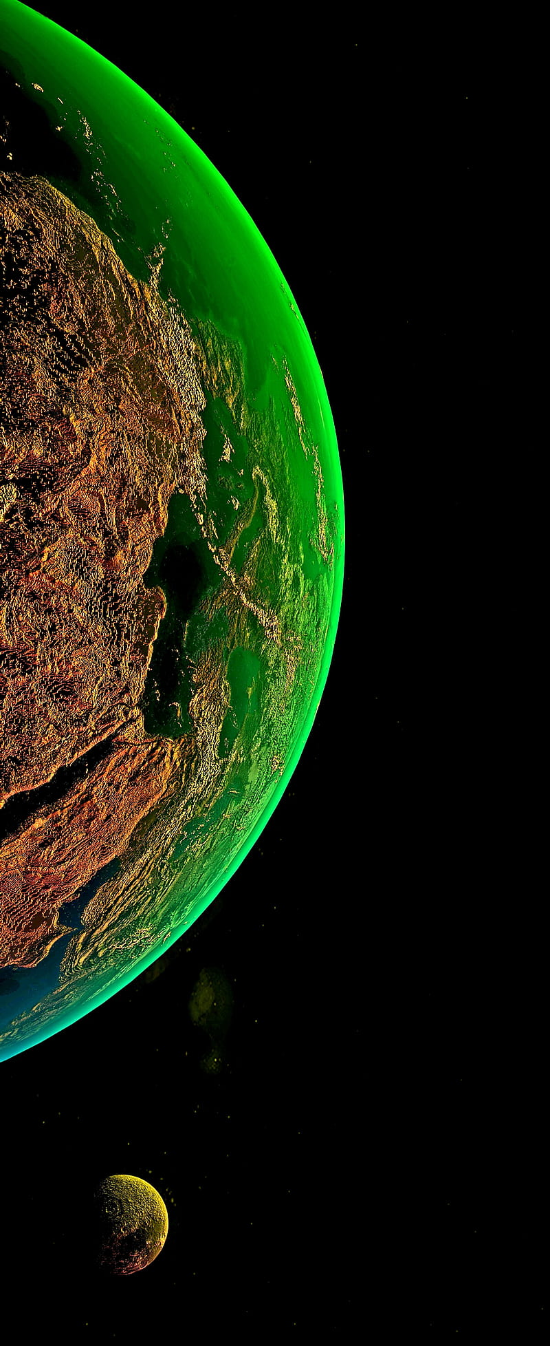 Green Earth, planet, space, universe, HD phone wallpaper