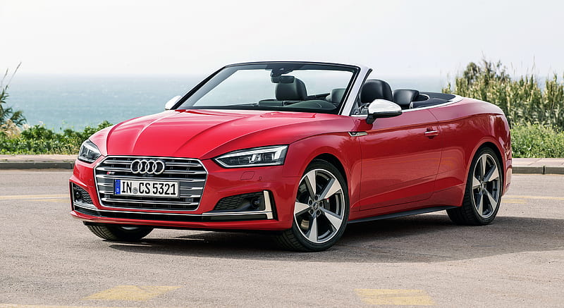 2018 Audi S5 Cabriolet (Color: Misano Red) - Front Three-Quarter, car ...