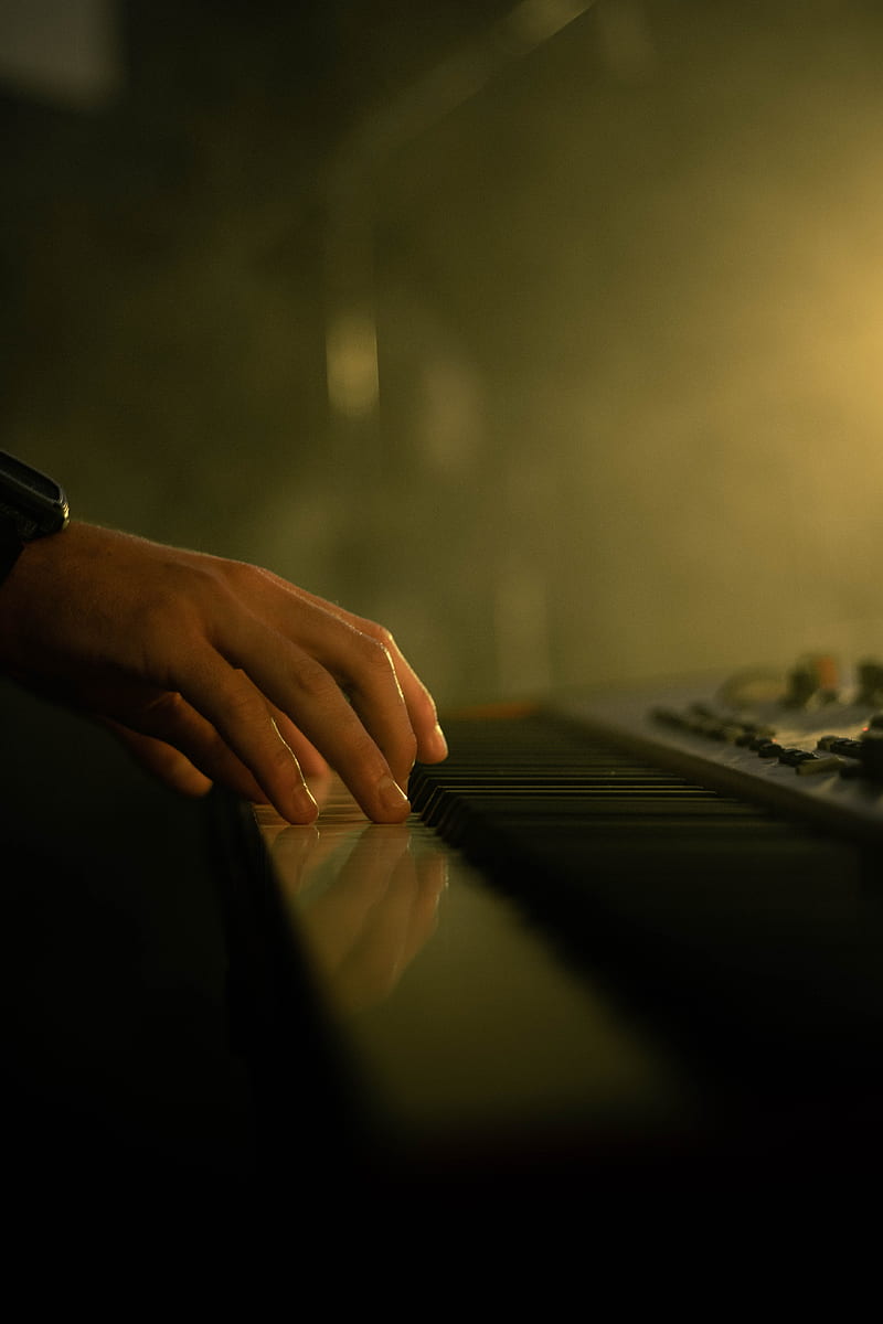 piano, keys, fingers, clock, HD phone wallpaper