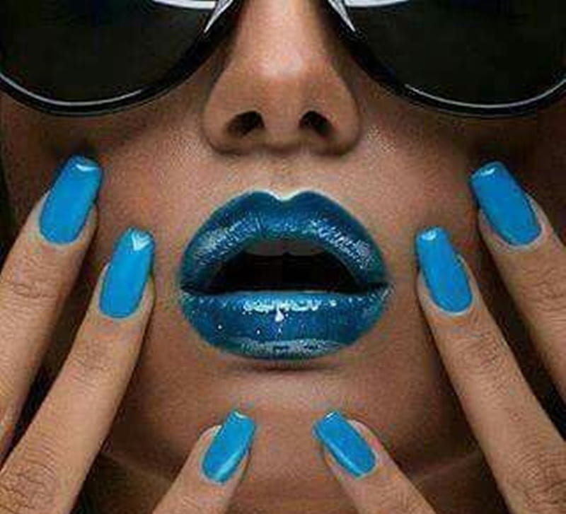 blue nail polish, nail, blue, graphy, cool, models, people, fashion, HD wallpaper