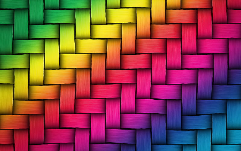 abstract weaving texture, creative, rainbow wickerwork background, wickerwork, rainbow backgrounds, macro, wickerwork textures, colorful backgrounds, weaving textures, HD wallpaper