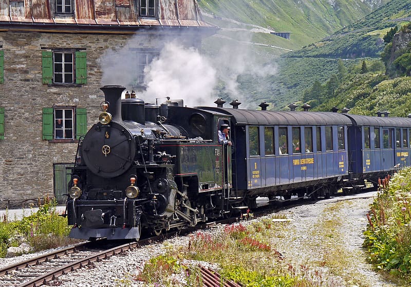 Switzerland, Train, Locomotive, Vehicles, Steam Train, HD wallpaper