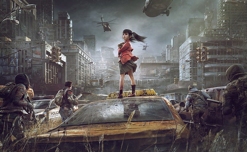 Small Girl In Post Apocalyptic, HD wallpaper