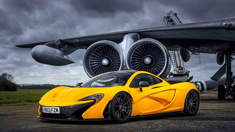 Yellow Mclaren P1 In An Old Airport R Ar Plane Airport Yellow R Overcast Hd Wallpaper Peakpx