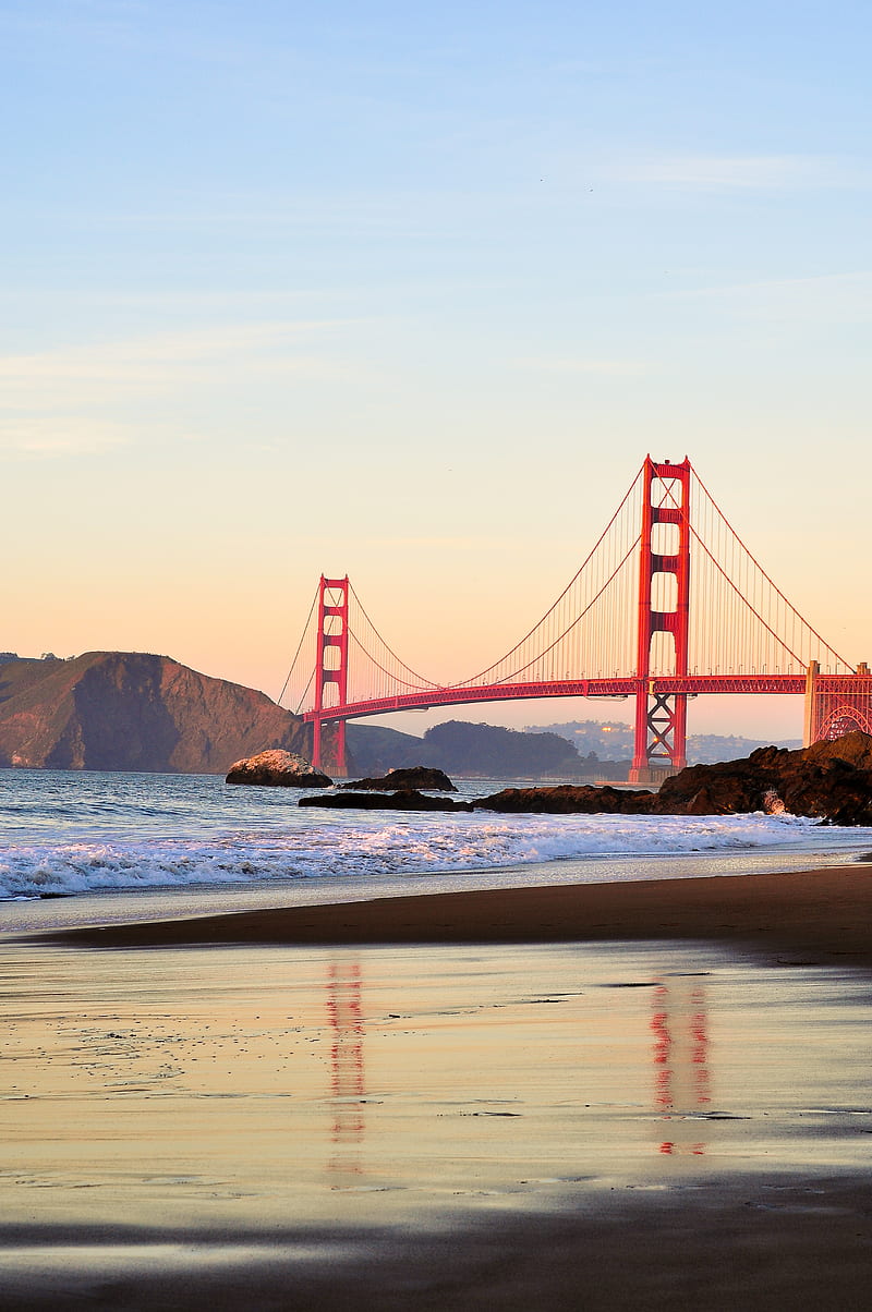 Golden Gate Bridge, california, goldengate, red, san francisco, vs, water, HD phone wallpaper