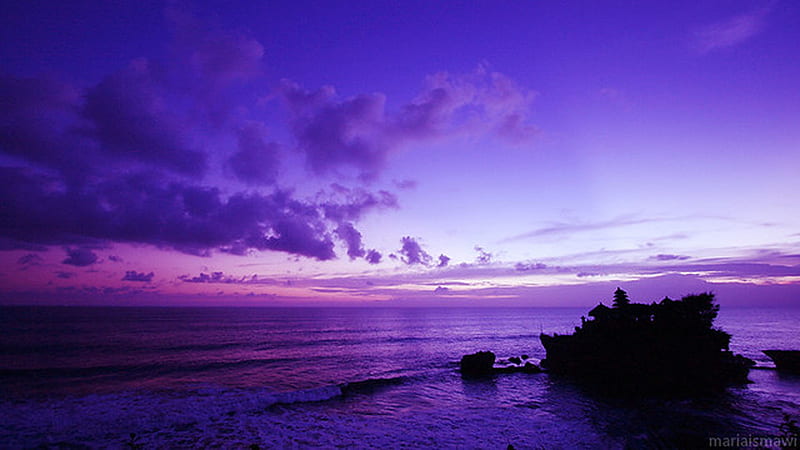 Purple Aesthetic Ocean Waves Clouds Blue Sky Purple Aesthetic, HD wallpaper