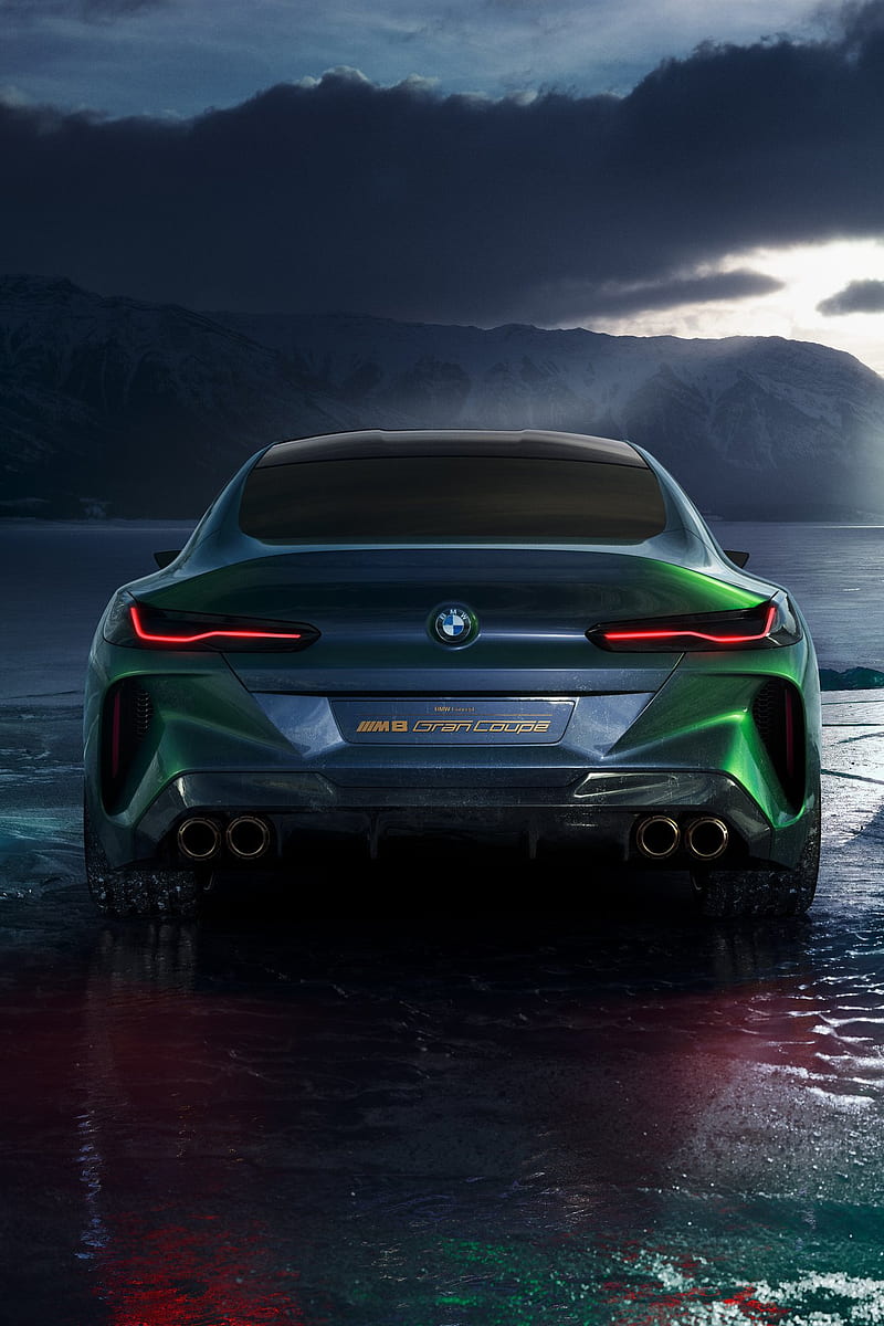 New BMW M8, car, fast, green, led, HD phone wallpaper