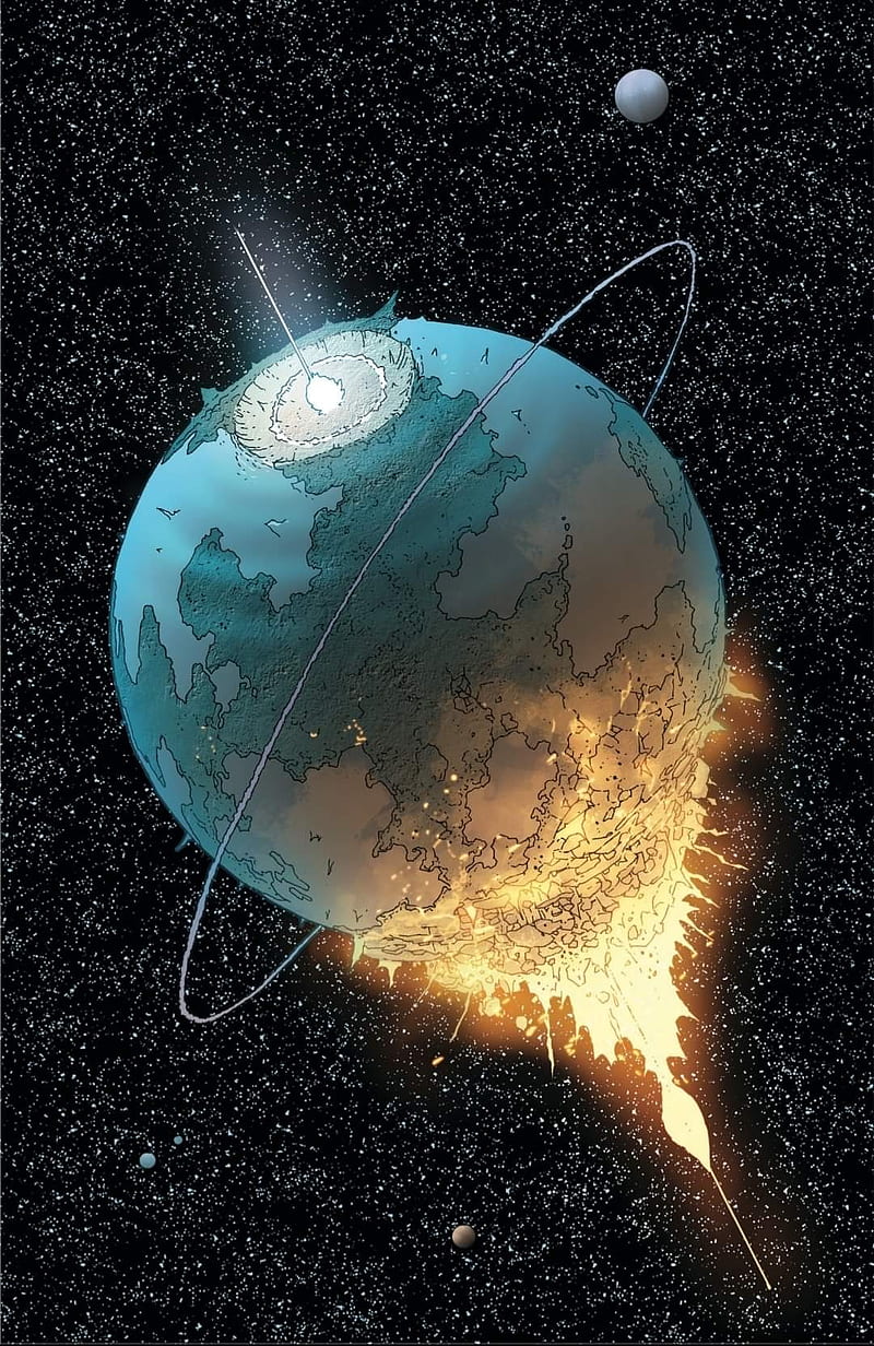Invincible , comic, destroyed, earth, impact, planet, space, world, HD phone wallpaper