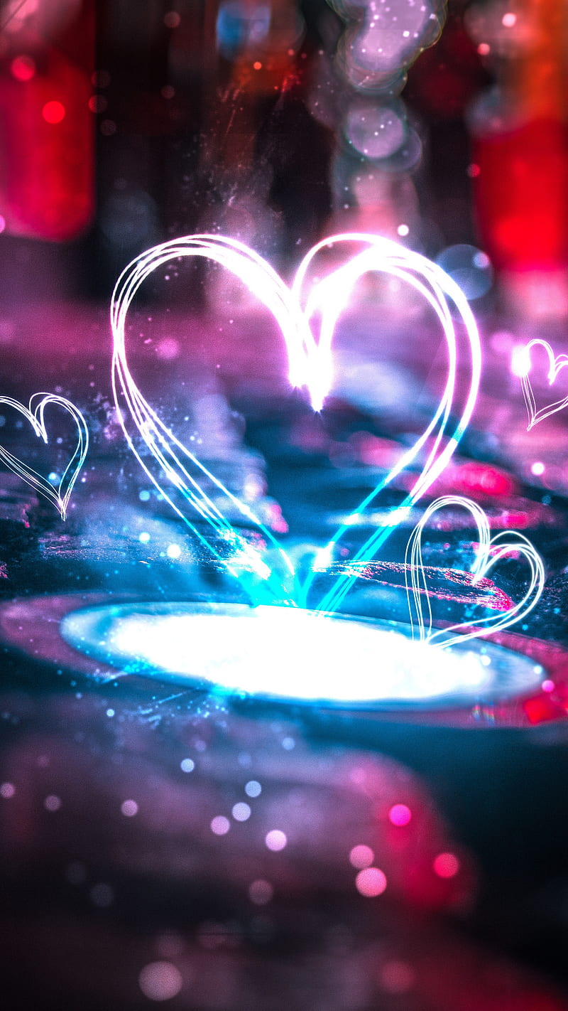 Heart Light , love, glare, HD phone wallpaper