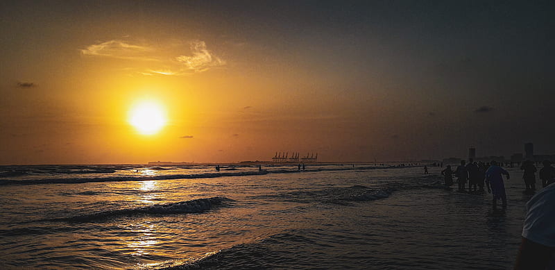 Sea view Sunset, beach, bonito, clifton, karachi, nature, night, ocean,  port, HD wallpaper | Peakpx