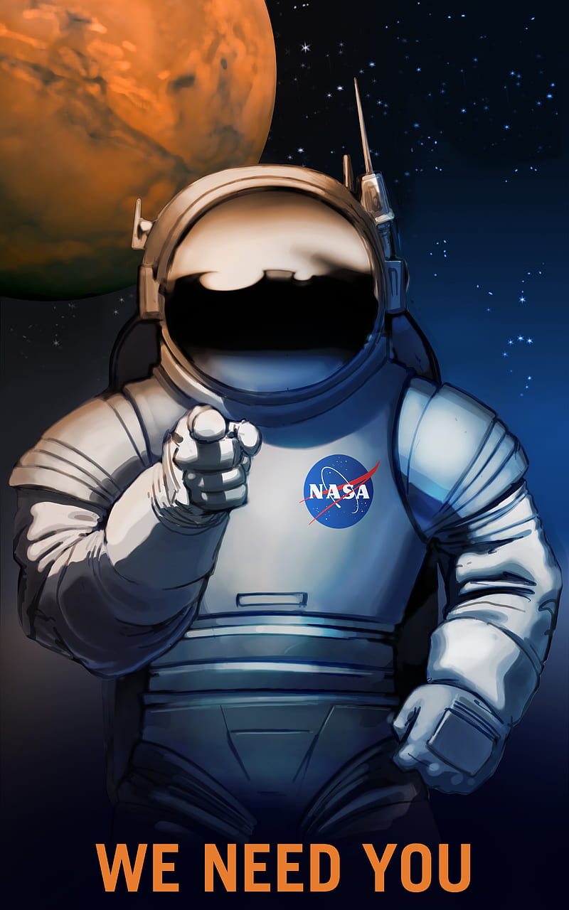 NASA, Mars, space suit, HD phone wallpaper