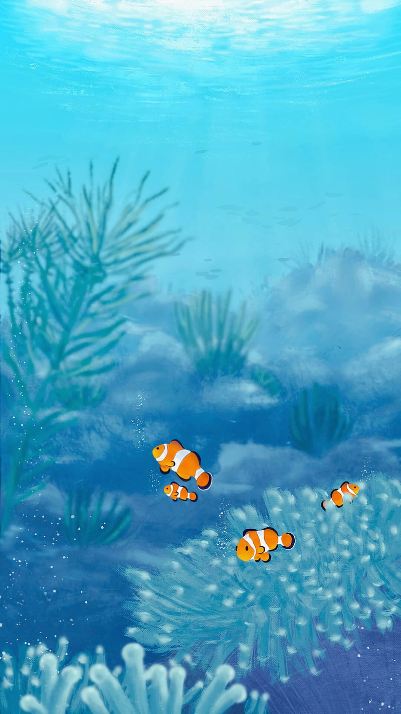 fish, algae, art, water, underwater world, HD phone wallpaper