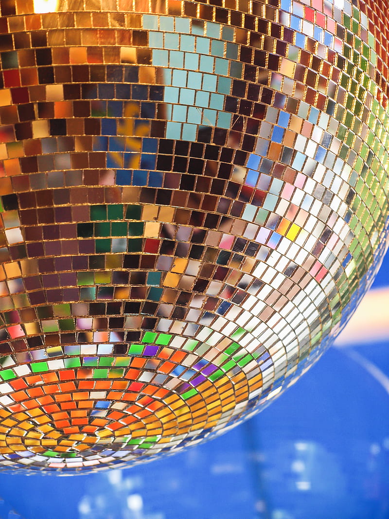 ball, mirror, colorful, mosaic, HD phone wallpaper