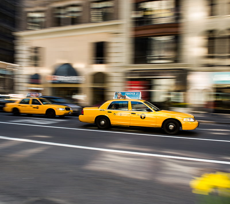 NYC, taxi, yellow cab, HD wallpaper